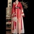 Chinese Traditional Red Hanfu 3PCS Costumes Women Ancient WeiJin Dynasty Oriental Princess Dresses Elegance