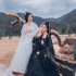 Plus Size Women Chinese Traditional Hanfu Female Halloween Cosplay Costumes Black White Hanfu Dresses For Women