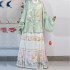 Ming Dynasty Han fu Square neck Patchwork Print Horse Face Skirt Autumn Winter Chinese Lunar Year of the Rabbit