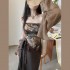 Chinese Traditional Hanfu Dresses Suit Female Summer Retro Loose Cardigan Tube Top Vest High Waist Skirt Three piece Se