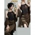 Chinese Traditional Hanfu Dresses Suit Female Summer Retro Loose Cardigan Tube Top Vest High Waist Skirt Three piece Se