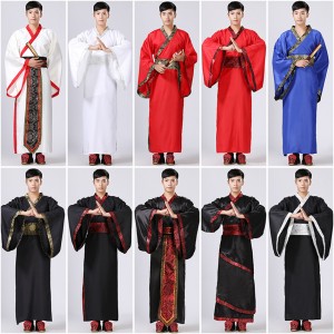 10 Color Mens Hanfu Traditional Chinese Ancient Festival Outfit Stage Performance Clothing Folk Dance Costumes