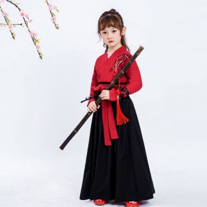 Traditional Cosutume Kids Baby Girl Boy Costumes Embroidery Crane Cosplay Robe