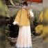 Hanfu Women Yellow Warm Chinese Traditional Dresses Coat Set Ancient Costumes Autumn Winter Whole Set