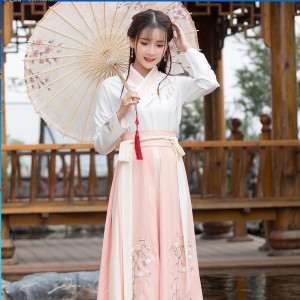 Hanfu female ancient Costumes fairy Chinese elegant fresh elegant improved ancient daily dress skirt suit per