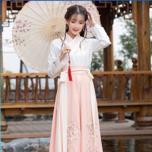 Hanfu female ancient Costumes fairy Chinese elegant fresh elegant improved ancient daily dress skirt suit per