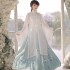 Ming Dynasty White Blue Crane print Ancient Chinese Costumes