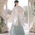 Ming Dynasty White Blue Crane print Ancient Chinese Costumes