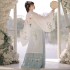 Ming Dynasty White Blue Crane print Ancient Chinese Costumes