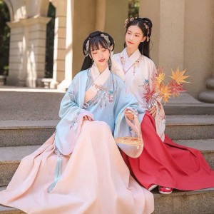 Chinese Traditional Costumes Hanfu Ancient Han Dynasty Women Stage Show Dresses Folk Dance Outfit Sets