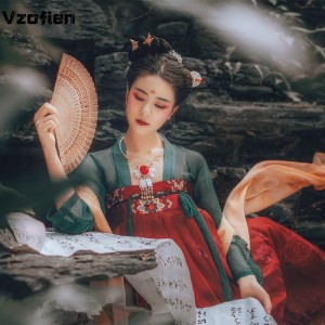 Chinese Traditional Hanfu Costumes Women Han Dynasty Princess Dance Clothing